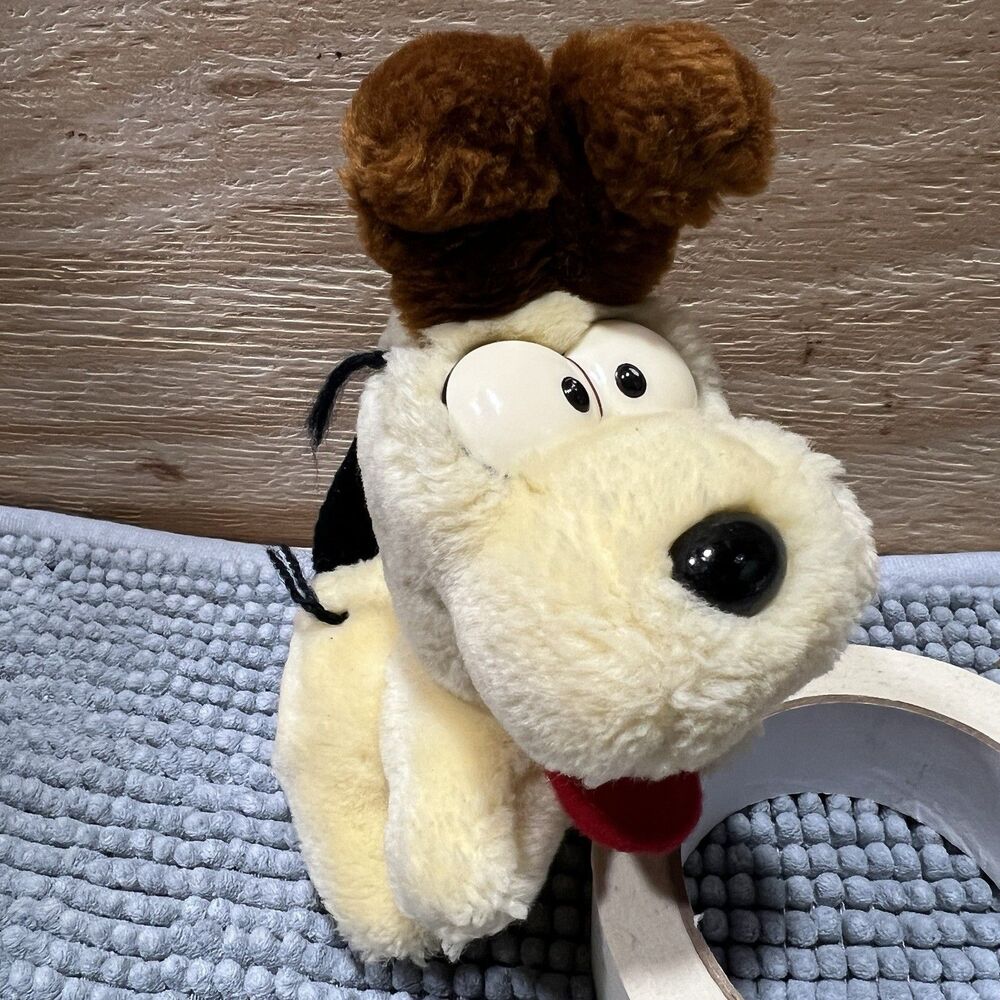 Vintage 1983 Garfield ODIE Plush Curled Tongue  Dakin Stuffed Korea 7.5"
